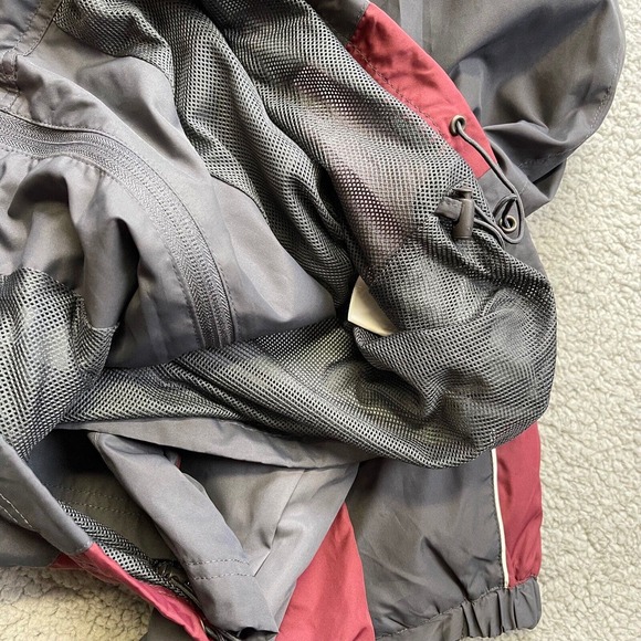 Sport Tek Jacket Men's XL Red Gray Nylon Windbreaker Activewear Full Zip - Picture 10 of 10